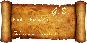 Gantz Dezsér névjegykártya